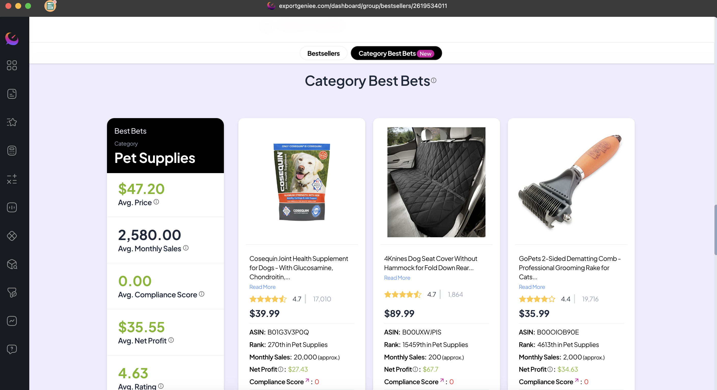 Bestseller Dashboard Preview